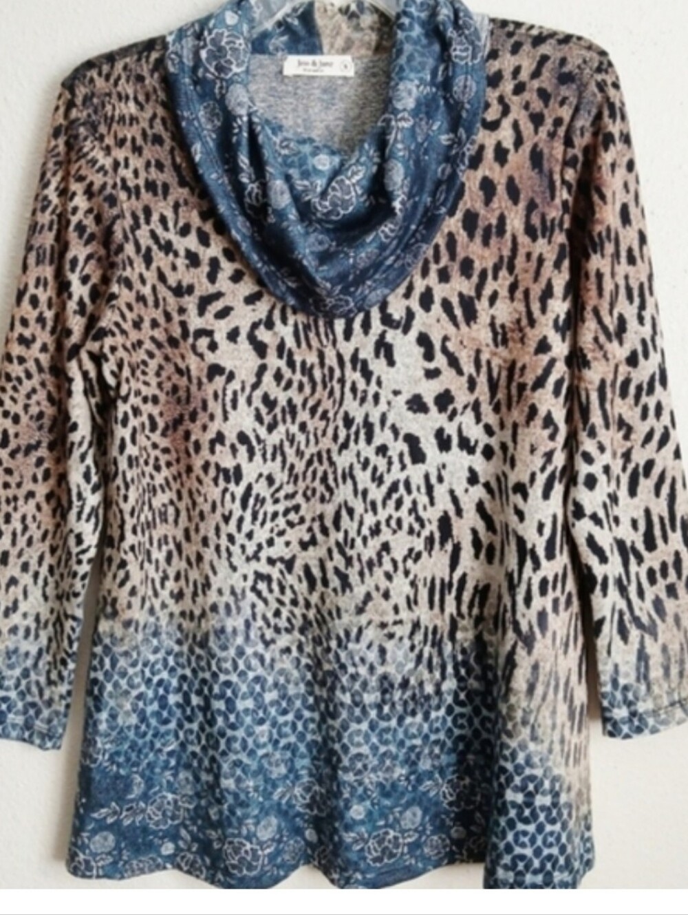 Jess & Jane Cleo French Brush Leopard Knit Top